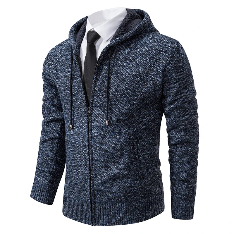 Gilet homme avec capuche gris bleu