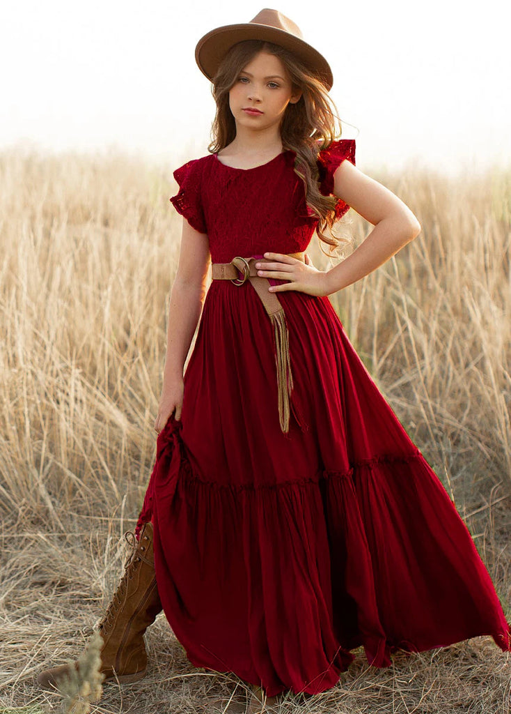 Robe style bohème rouge