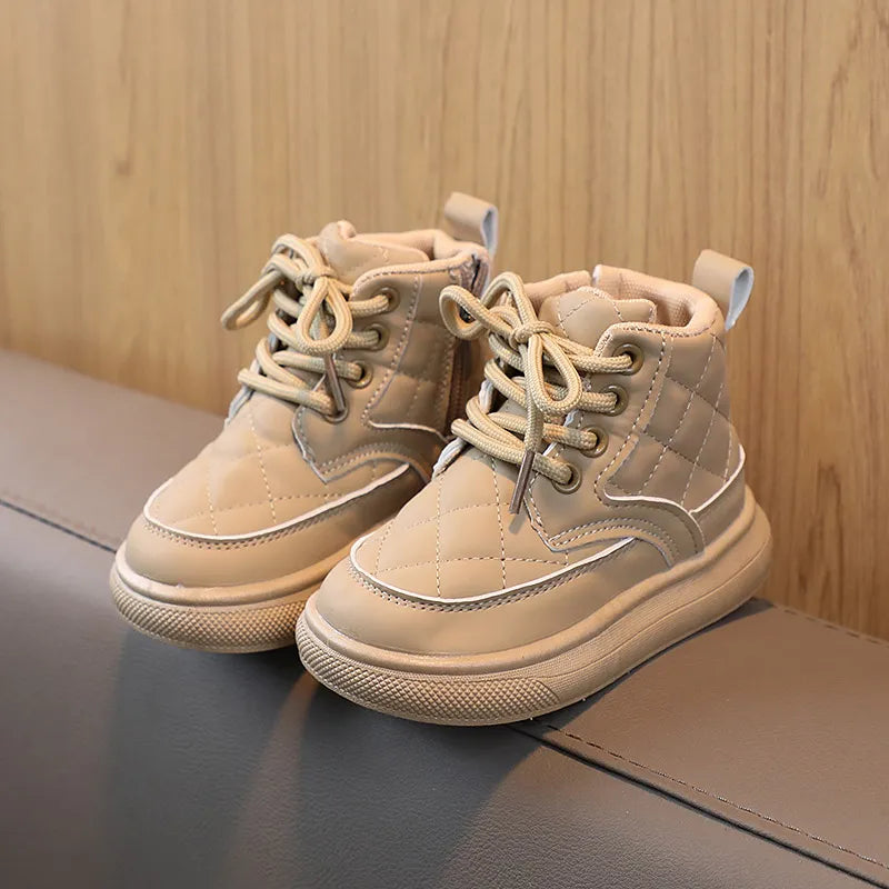 Bottes de neige hiver beige pour enfants 