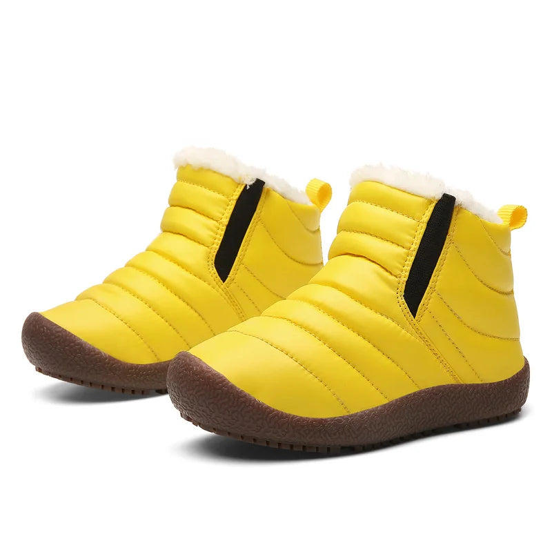 Bottes d'hiver pour garçons et filles jaunes