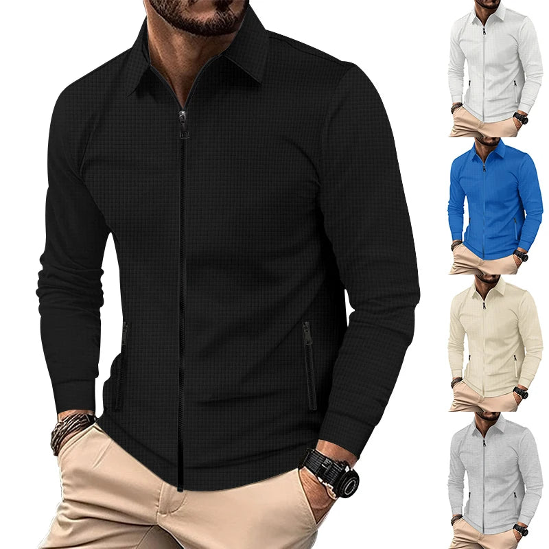 Veste de sport décontractée gaufrée noire