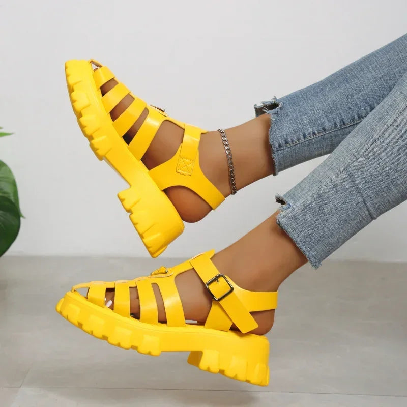 Chaussures gladiateur jaunes