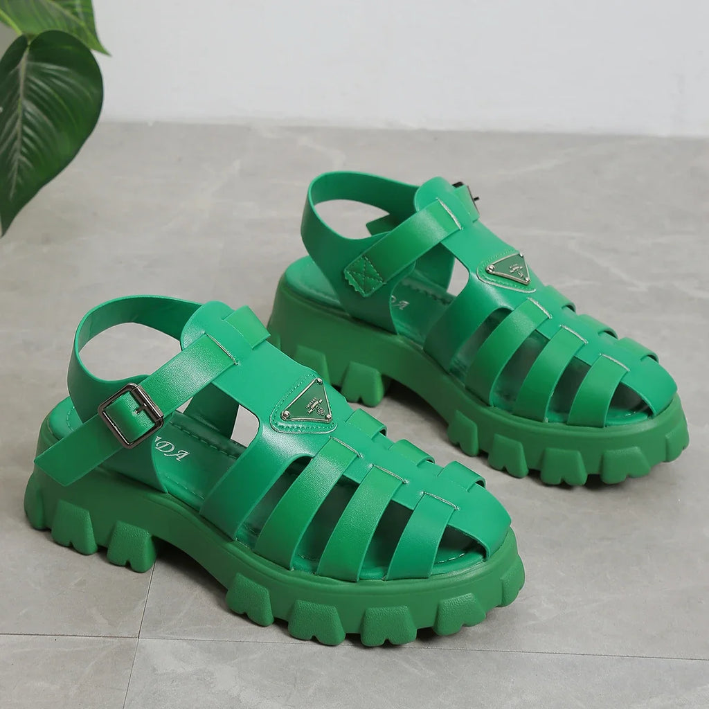 Chaussures gladiateur vertes