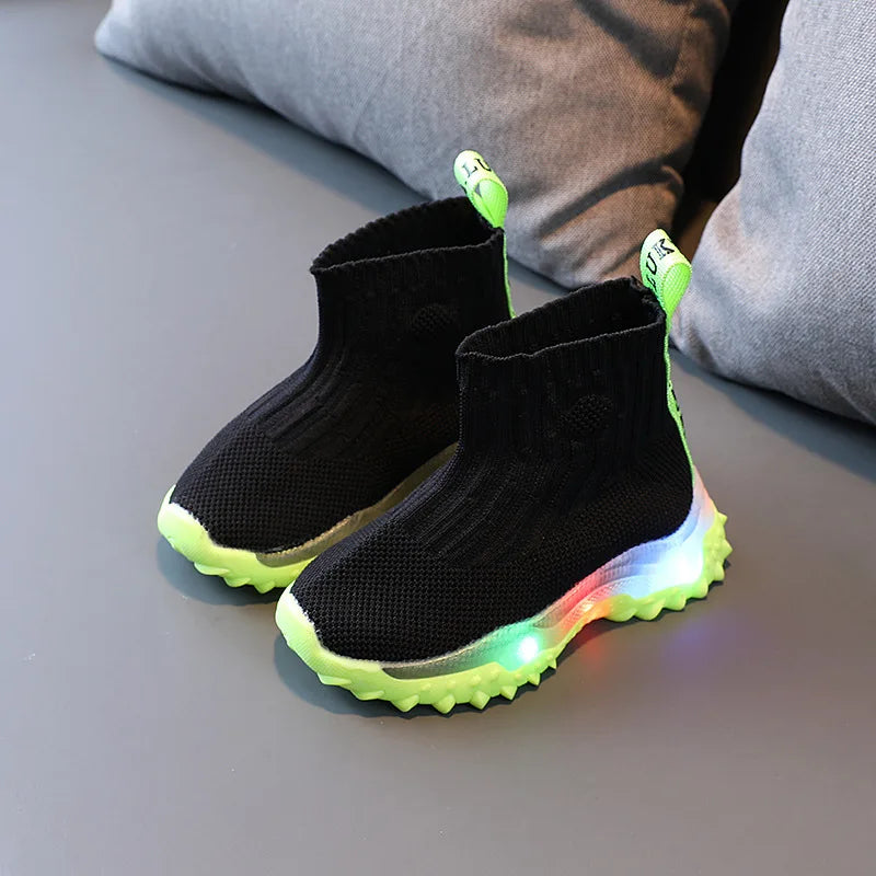 Bottes chaussettes lumineuses LED jaune