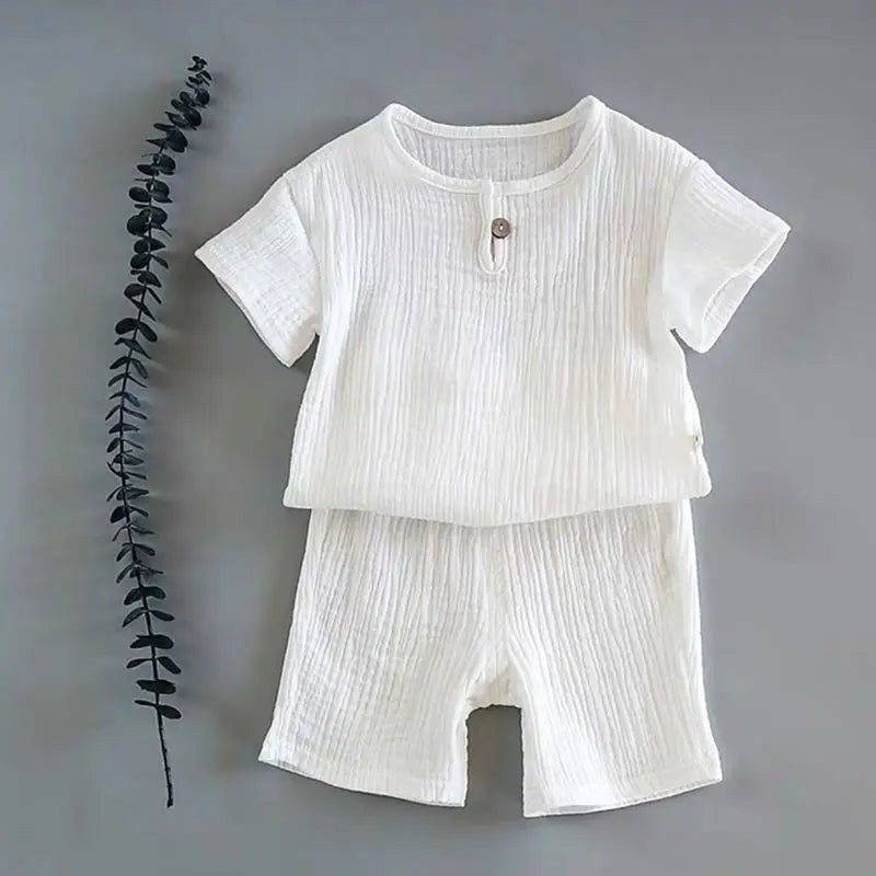 Ensemble 2 Pièces en coton et lin blanc