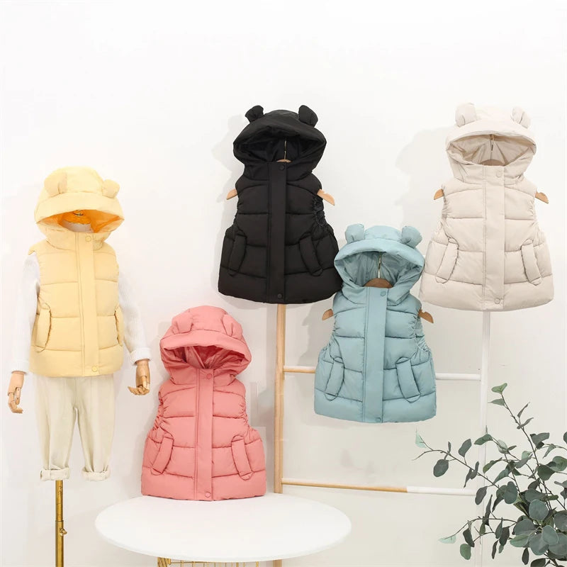 Gilets chauds à capuche pour garçons et filles