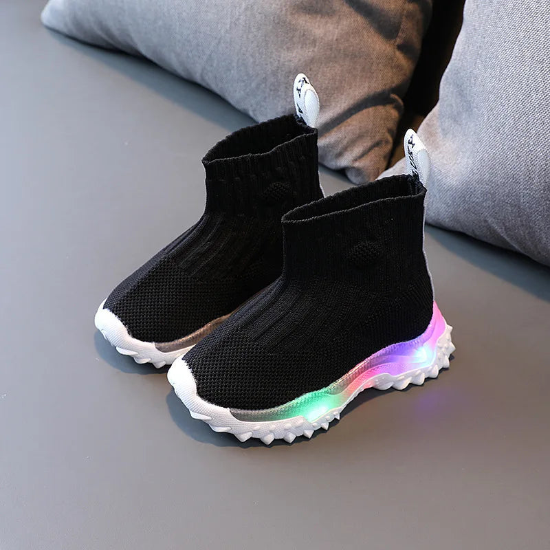 Bottes chaussettes lumineuses LED 