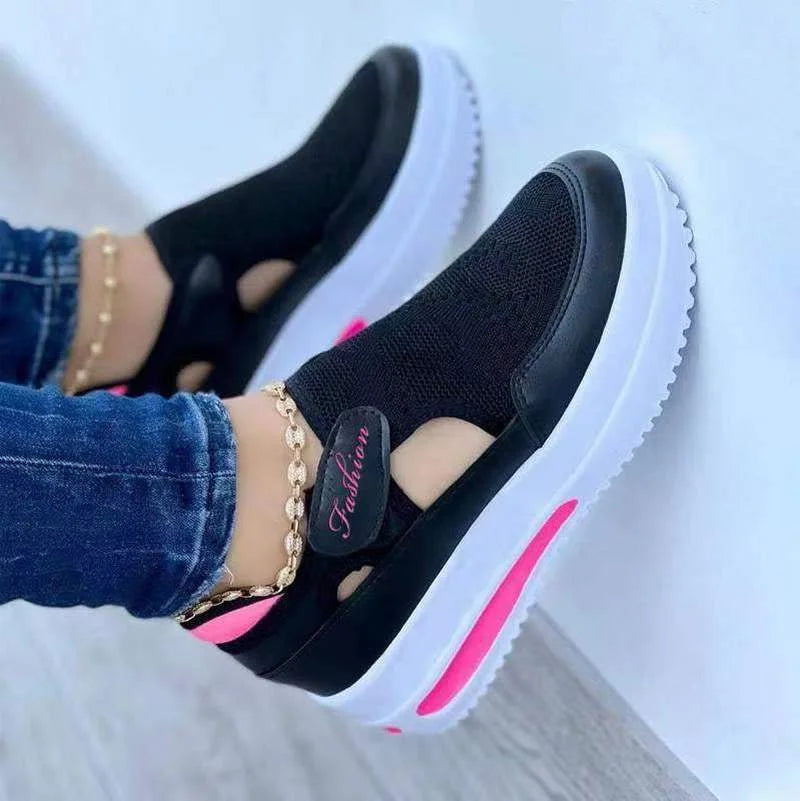 Baskets noires de marche pour femmes