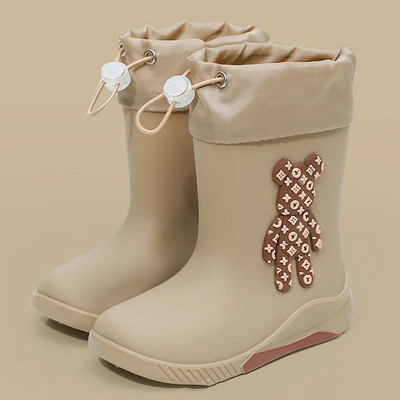 Bottes de pluie imperméables pour enfants beige 