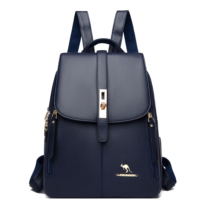 Sac à Dos en cuir bleu