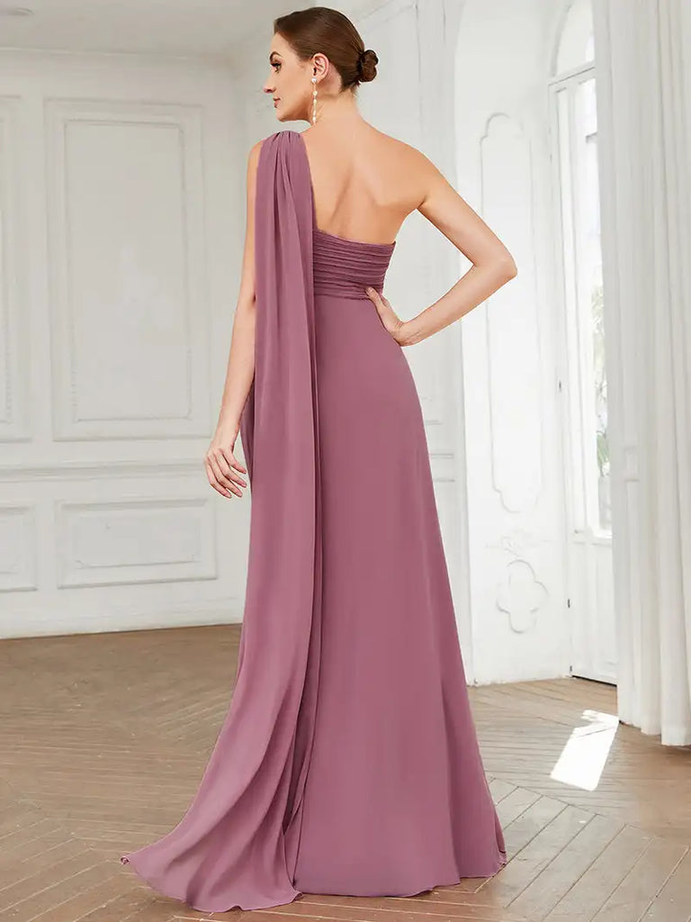 Dos robe soirée femme élégante rose