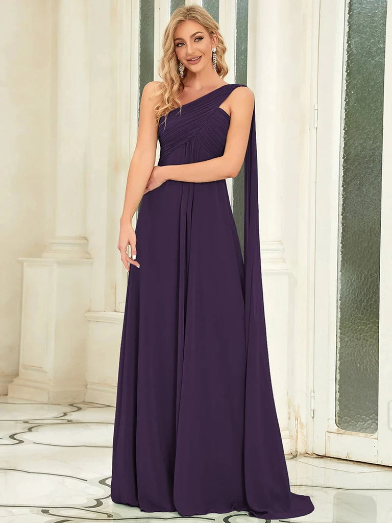 Robe asymétrique femme couleur Violet foncé