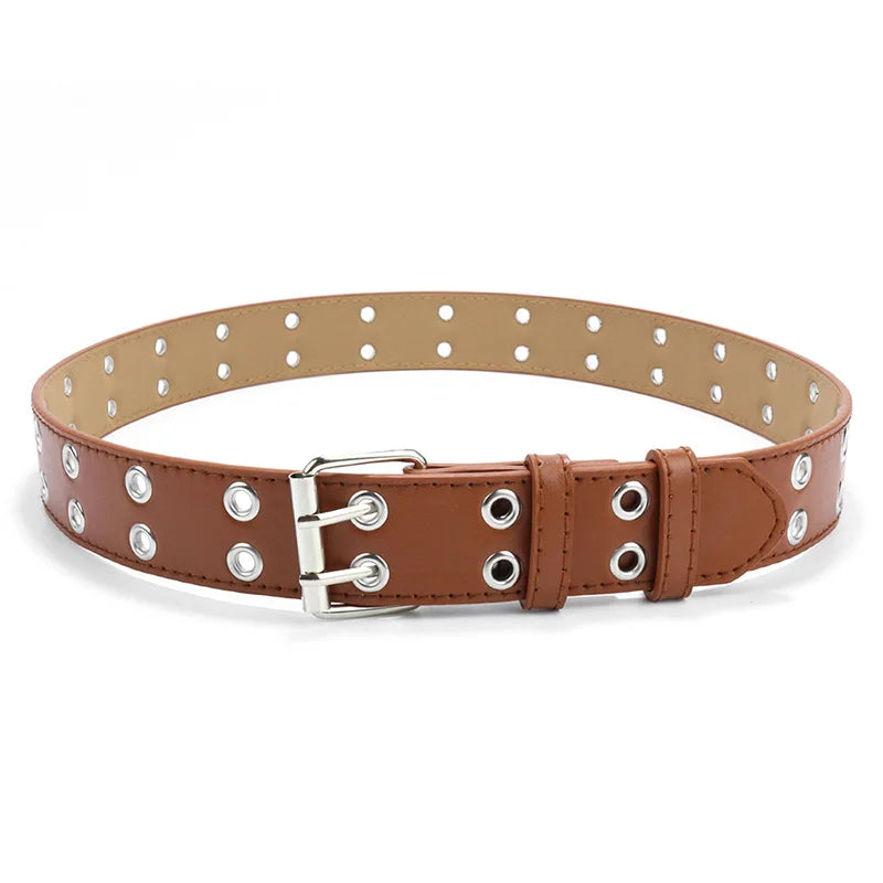 Ceinture Punk en cuir pour enfants marron