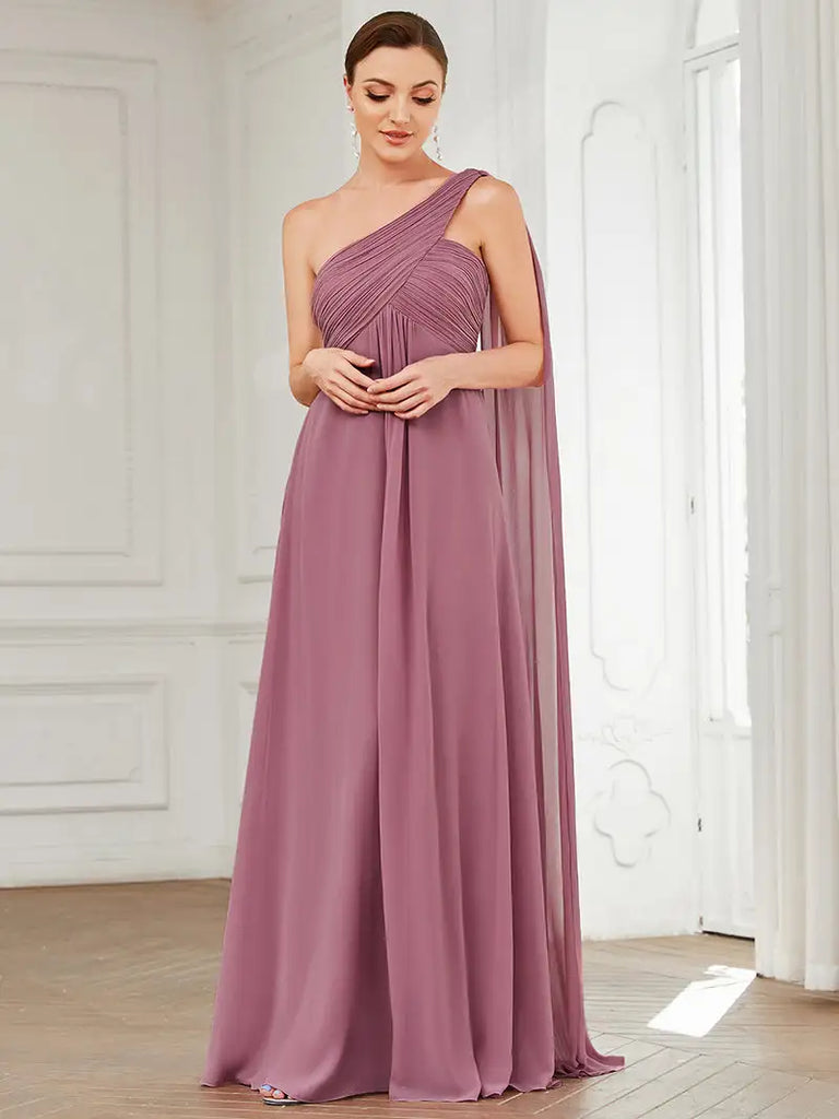 Robe asymétrique femme couleur orchidée 