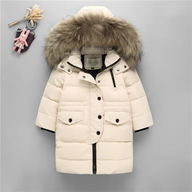 Manteau Long Chaud blanc