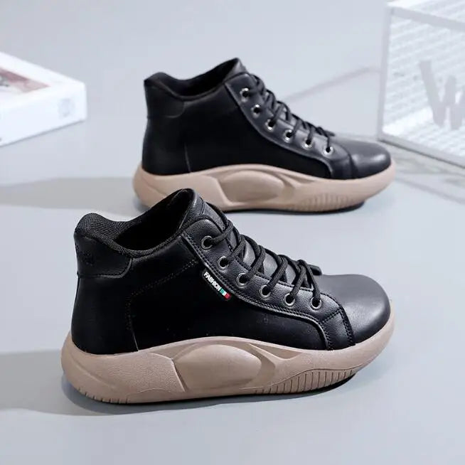 Baskets noires montantes décontractées 