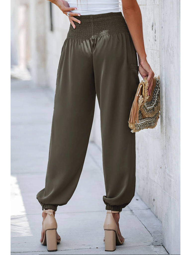 Pantalon cargo avec poches décontracté kaki
