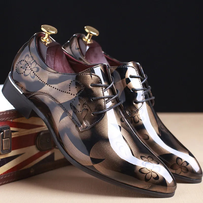 Chaussures à motifs floraux or