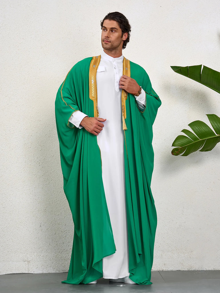 Cape verte et dorée style saoudien pour hommes