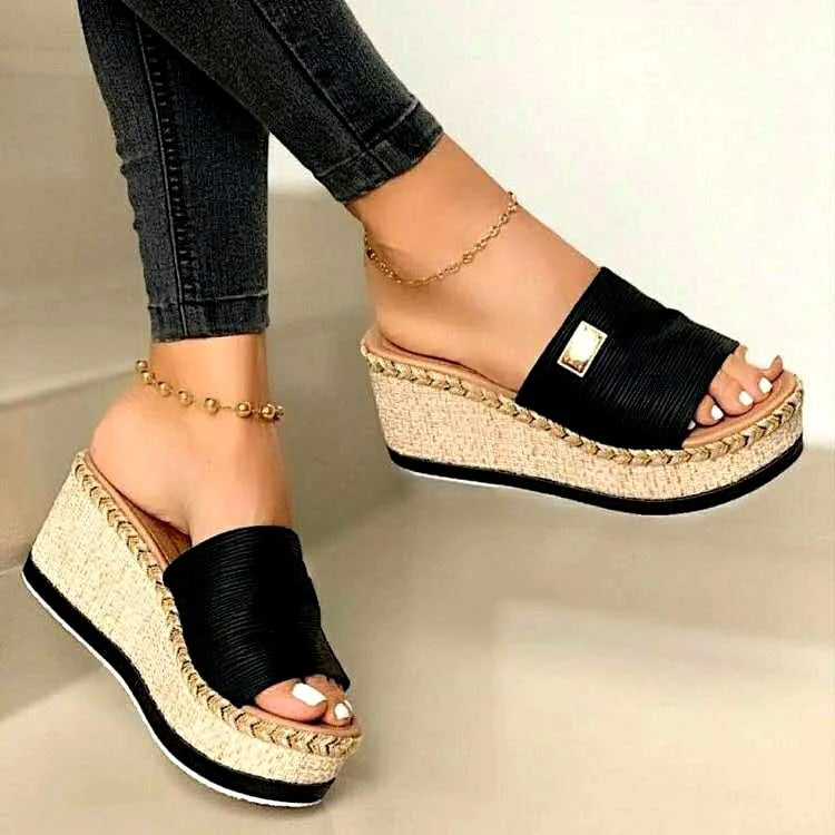 chaussures de loisirs d'été de couleur noire
