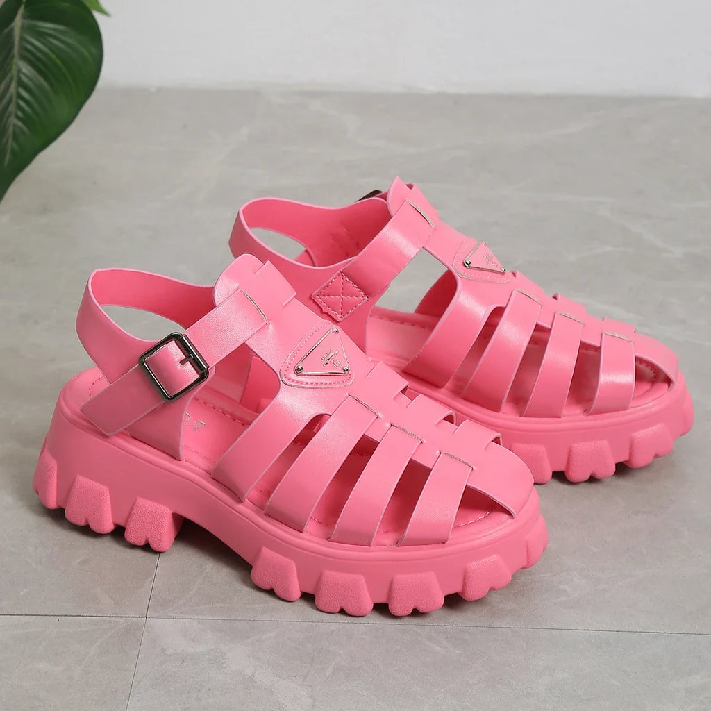 Chaussures gladiateur roses Design Rome