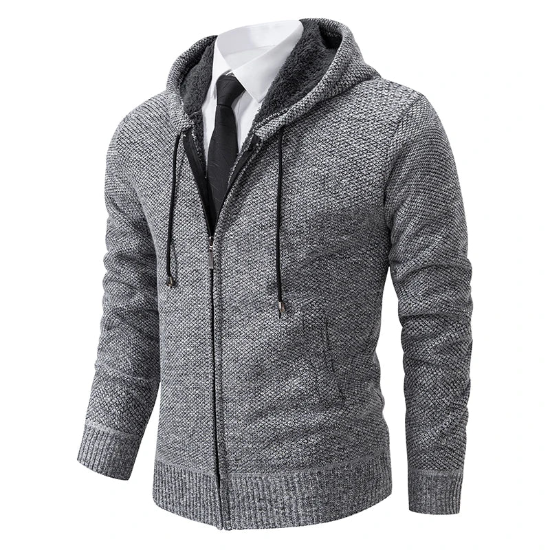 Gilet homme avec capuche gris clair