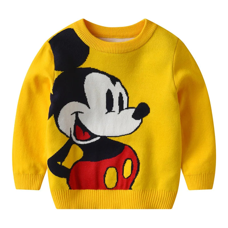 Pull en laine jaune Mickey Mouse