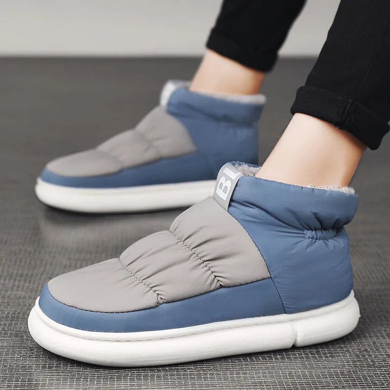 Bottes hiver plates en peluche
