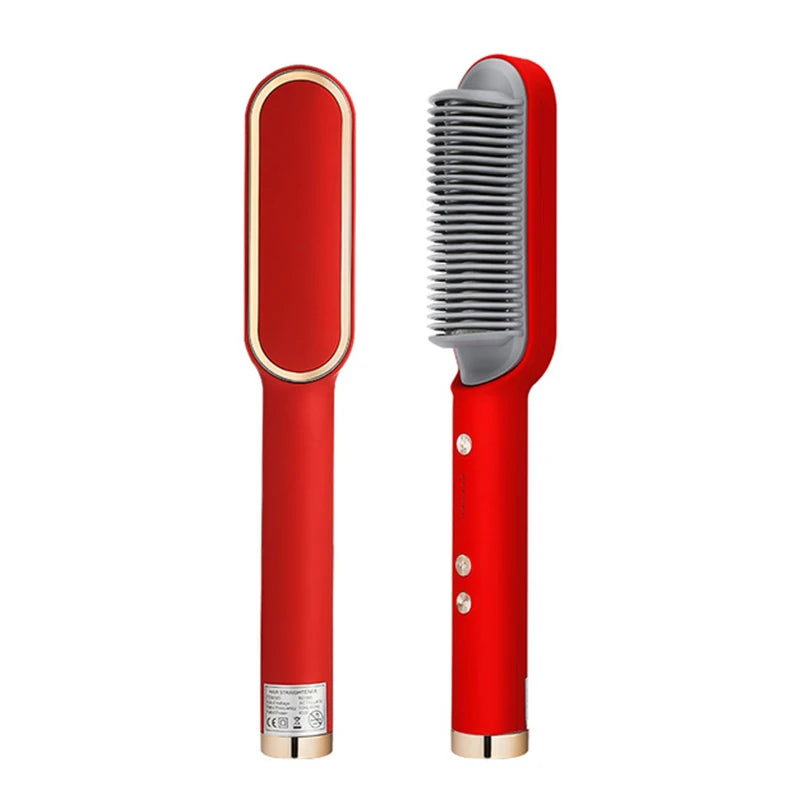 Peigne Lisseur 2-en-1 rouge