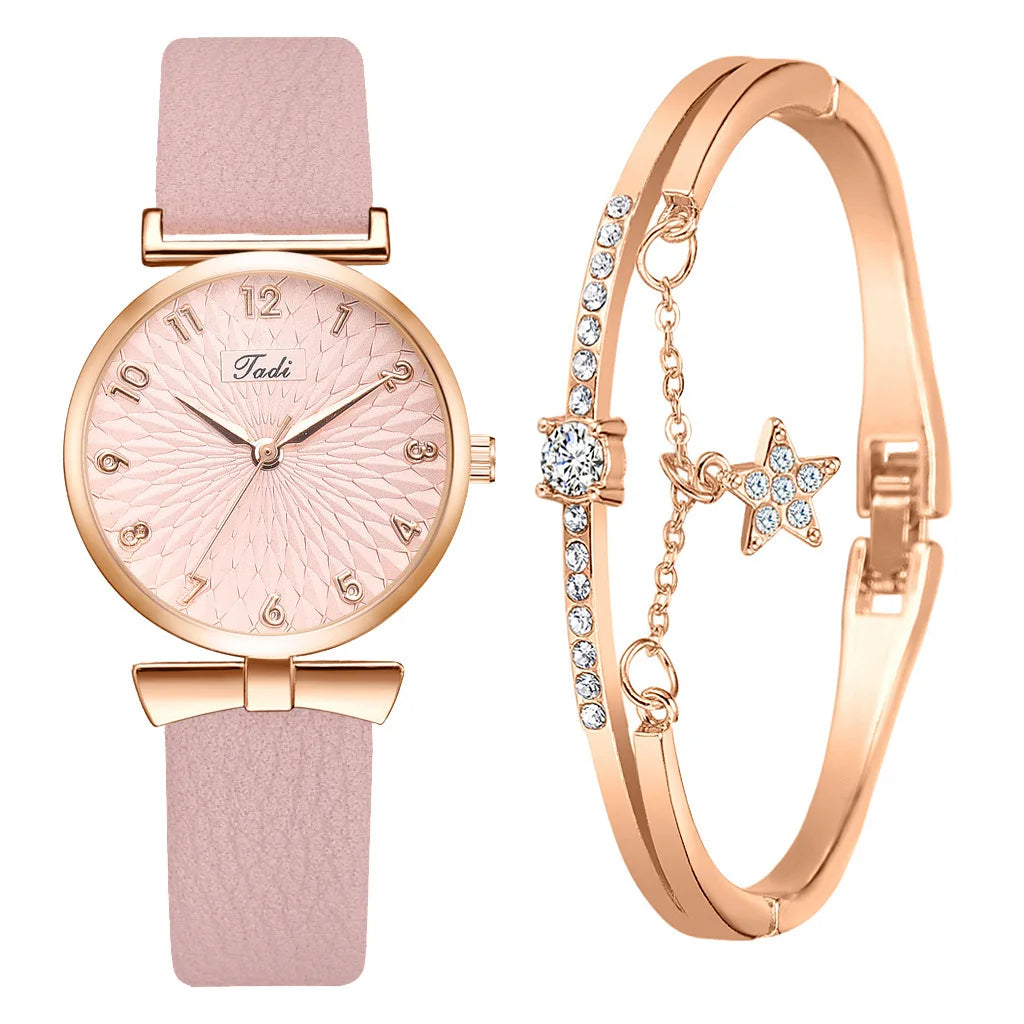 Duo montre rose + bracelet 