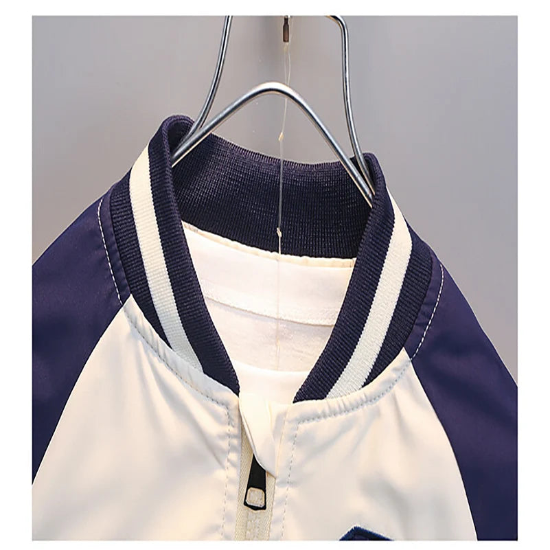 Col Veste Baseball brodée lettre C pour garçons