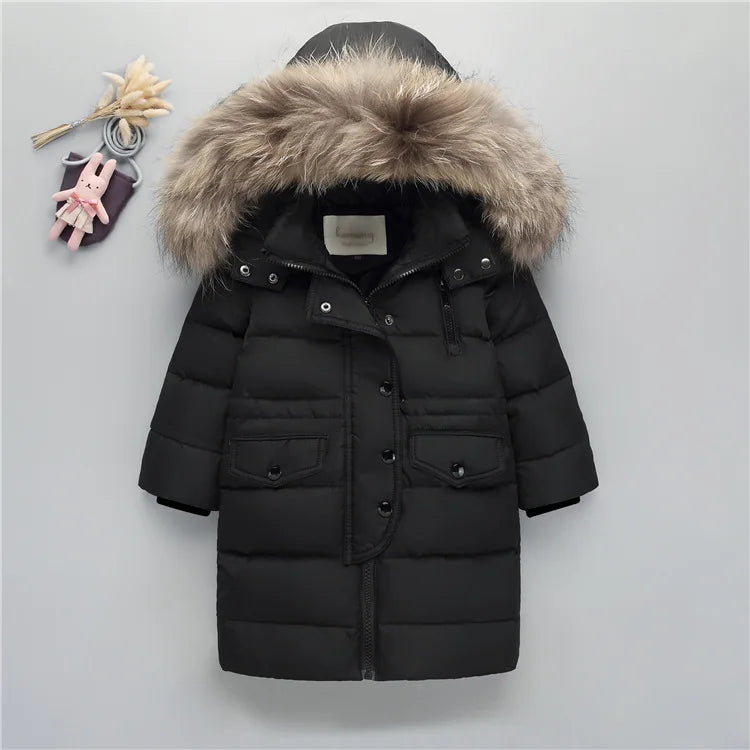 Manteau Long Chaud pour Enfant noir
