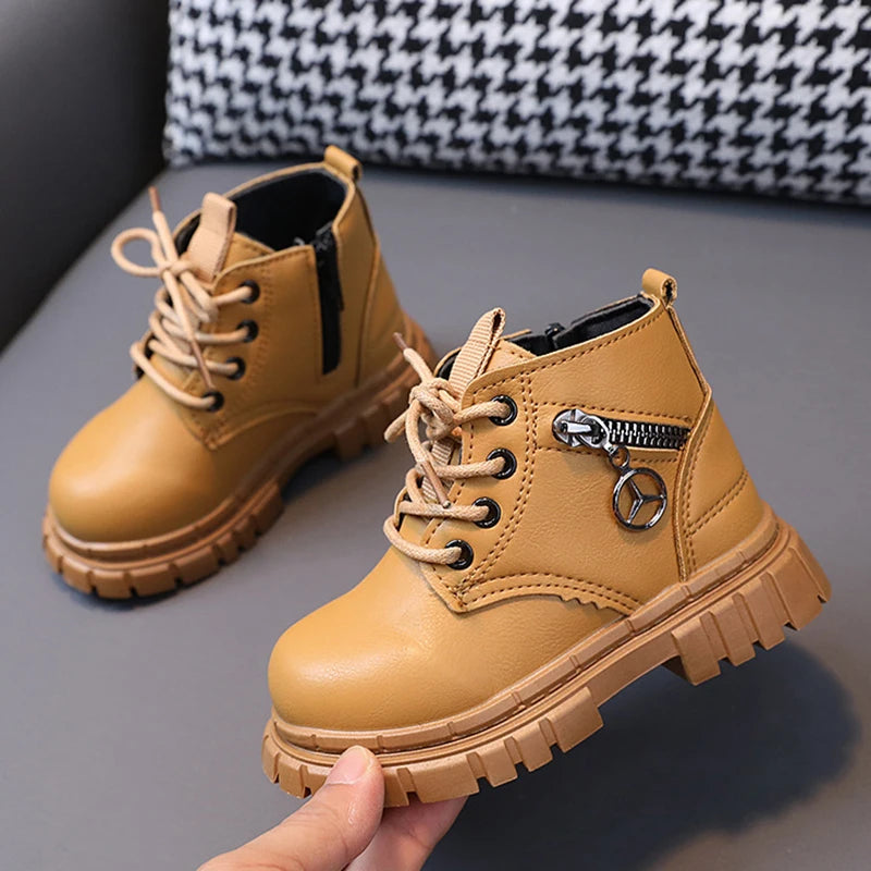  Bottines courtes confortables pour enfants jaunes