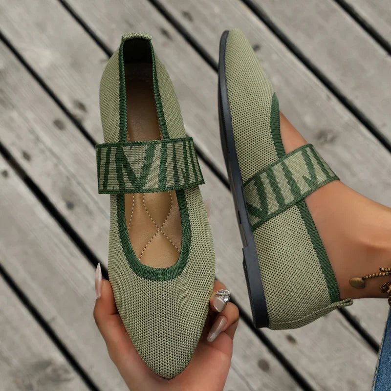 mocassins plats verts pour femmes