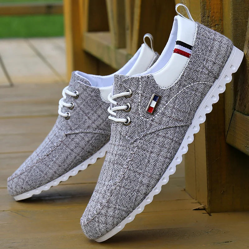 chaussures hommes en toile de couleur grise