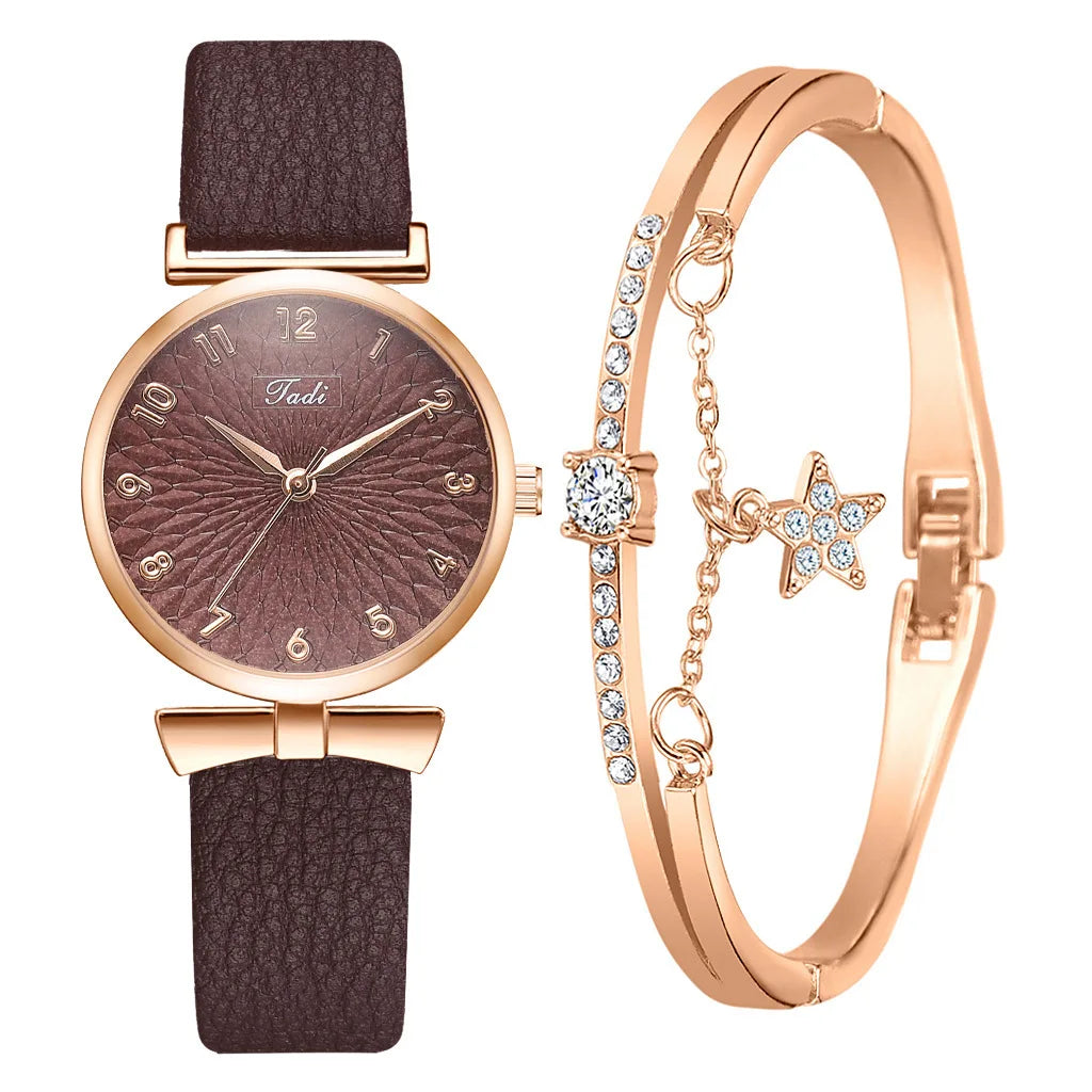 Duo montre marron + bracelet 