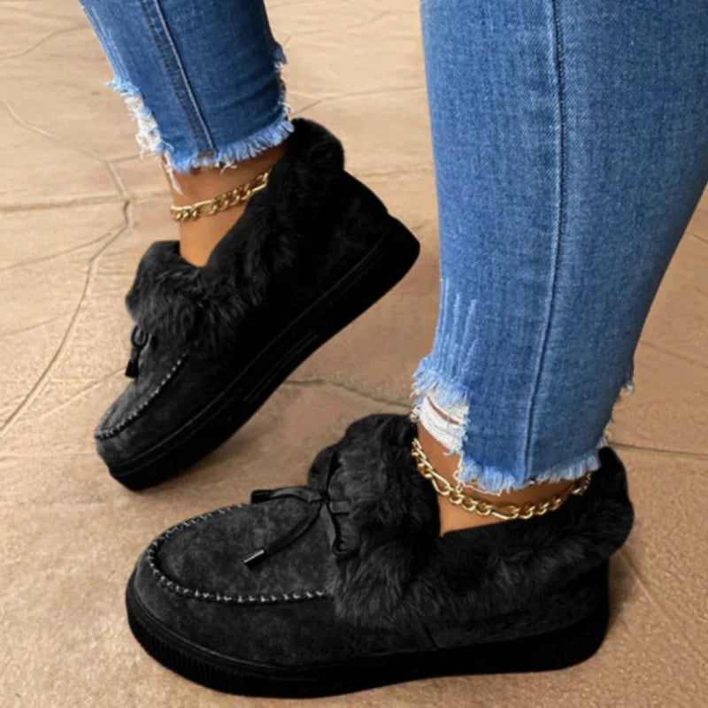 Chaussures hiver avec fourrure chaude noires