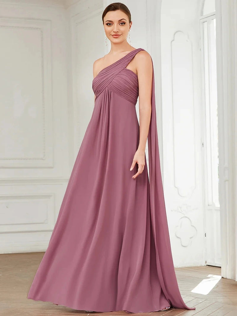 Robe asymétrique épaule dénudée