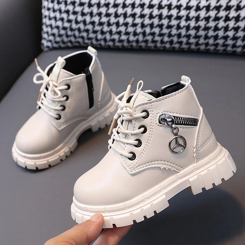  Bottines courtes confortables pour enfants blanches
