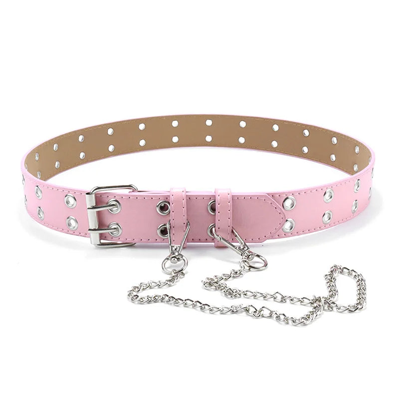 Ceinture rose avec chaîne