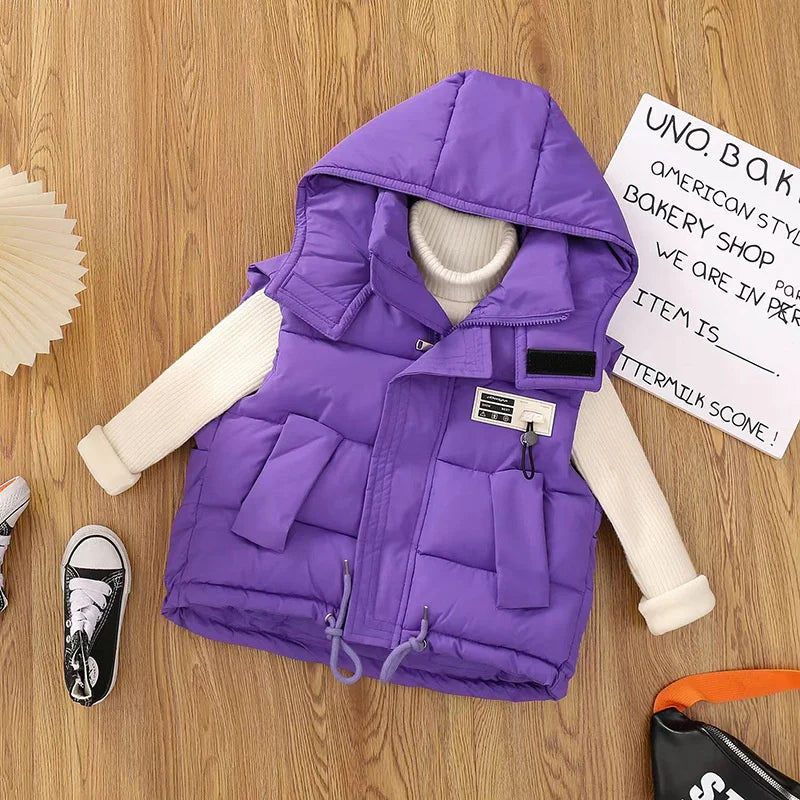 Gilet à capuche pour enfants violet