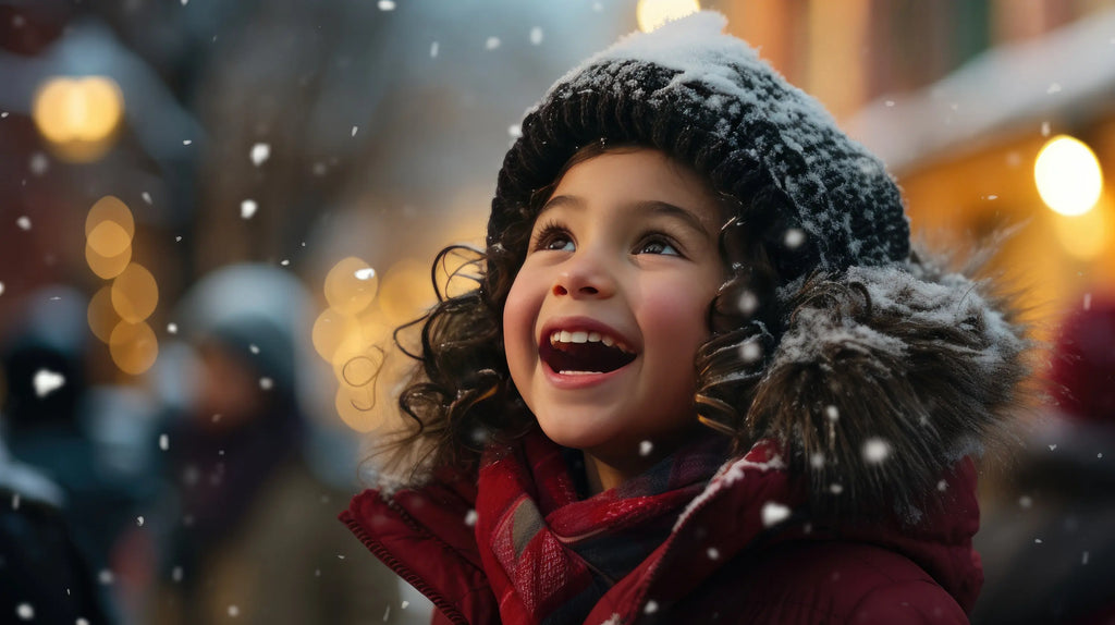 Portrait d'une jeune fille en hiver