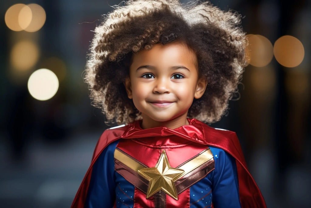 Enfant dans un costume de super héros