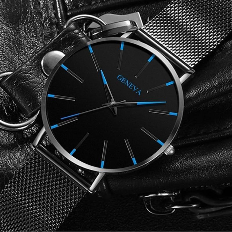 Montre élégante noire pour homme