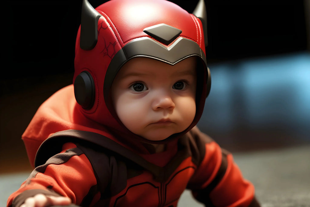 Bébé portant un costume de super-héros